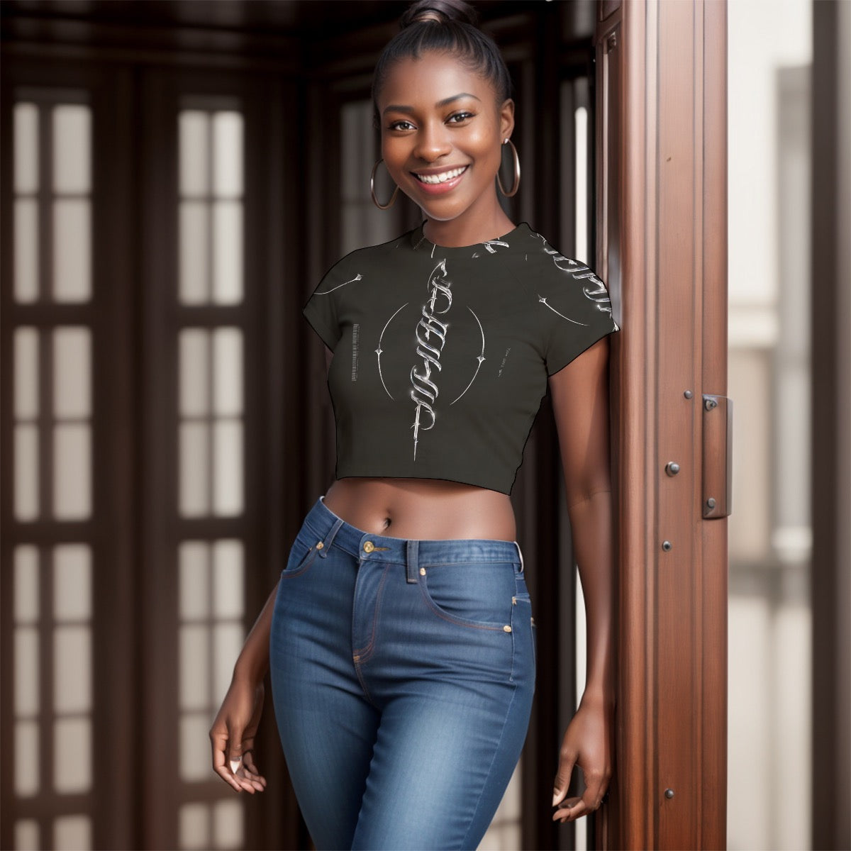 All-Over Print Women's Raglan Cropped T-shirt